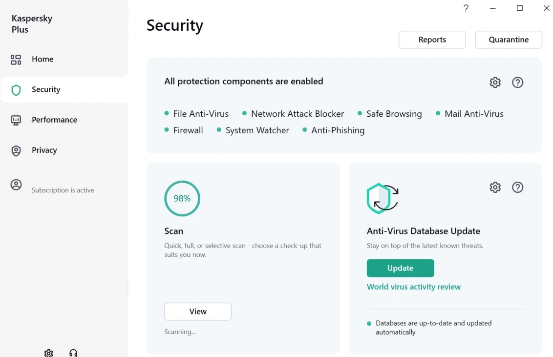 KL10428BEFS-SLIMMAG Maroc Antivirus KASPERSKY Plus 5 postes Maroc Licence 1 an 3 postes Maroc, L'interface d'utilisation de KASPERSKY Plus 5 postes est la même que pour tous les produits Kaspersky, ce qui change c'est la composition du menu à l'écran, celui-ci s'enrichissant avec les nouvelles fonctionnalités apportées par les diverses versions