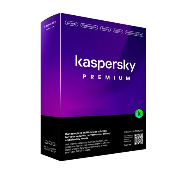 KL10478BCFS-SLIMMAG Maroc Antivirus KASPERSKY Premium 3 postes Maroc Licence KASPERSKY 3 postes 1 an Maroc, Kaspersky protège efficacement contre tous les types de menaces : logiciels malveillants (virus, chevaux de troie…), attaques de ransomware, intrusions sur le réseau, sites frauduleux ou encore vol d’informations bancaires