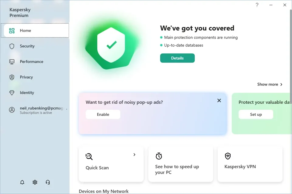 KL10478BCFS-SLIMMAG Maroc Antivirus KASPERSKY Premium 3 postes Maroc Licence KASPERSKY 3 postes 1 an Maroc, Avec KASPERSKY Premium 3 postes l’éditeur revoit son offre antivirus pour la rendre multi appareils, même dans les versions basique et intermédiaire, et apporte une approche plus « grand public » dans l’interface utilisateur sans renoncer à la richesse fonctionnelle et à l’efficacité qui a fait son succès. 
