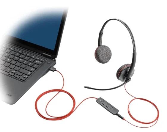 Poly Blackwire 3225 USB-C/A Micro-casque sur-oreille filaire USB jack 3,5mm (8X229AA) 27 HP Poly HP Maroc Poly Blackwire Maroc Casque Poly Blackwire 3225 Maroc Casque stéréo Maroc 8X229AA Maroc, Profitez d'une qualité audio exceptionnelle, fidèle à la réputation de Poly, grâce à un casque offrant une connectivité PC large bande, un microphone antibruit et un son stéréo haute fidélité