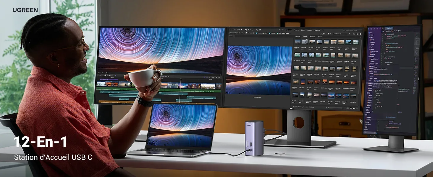UGREEN 90325 Maroc Station d'accueil USB-C 13 en 1 PD Maroc, Le port HDMI2 de la station d'accueil USB-C UGREEN 90325 prend en charge jusqu'à 8K à 30 Hz sous Windows et jusqu'à 4K à 60 Hz sous MacOS.