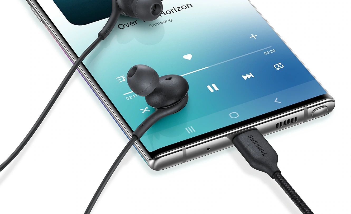 EO-IC100BWEGWW Maroc Samsung Type-C Earphones White Maroc Ecouteurs filaire Maroc Écouteur AKG Intra Auriculaire Maroc, Équipés de haut-parleurs bidirectionnels, les écouteurs Samsung Type-C Earphones White offrent un univers audio clair et équilibré.