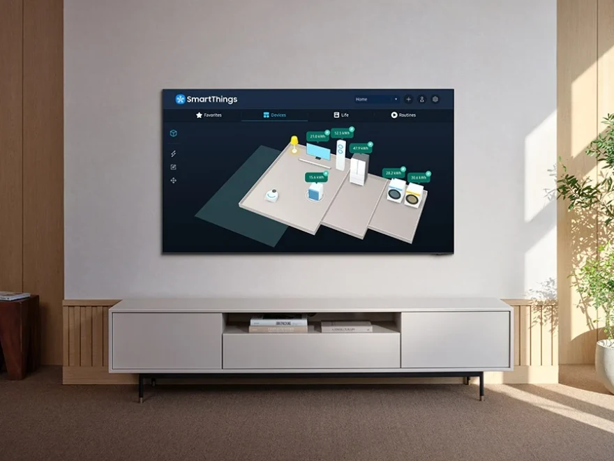 QA50Q60DAUXMV Maroc Smart TV Samsung 50 Q60D QLED 4K Serie D Maroc Samsung 50" QLED 4K Q60D Maroc Samsung QLED TQ50Q60D, Gérez mieux votre maison en surveillant et en contrôlant intuitivement votre électroménager et vos appareils IdO à partir d'une carte 3D de votre maison.