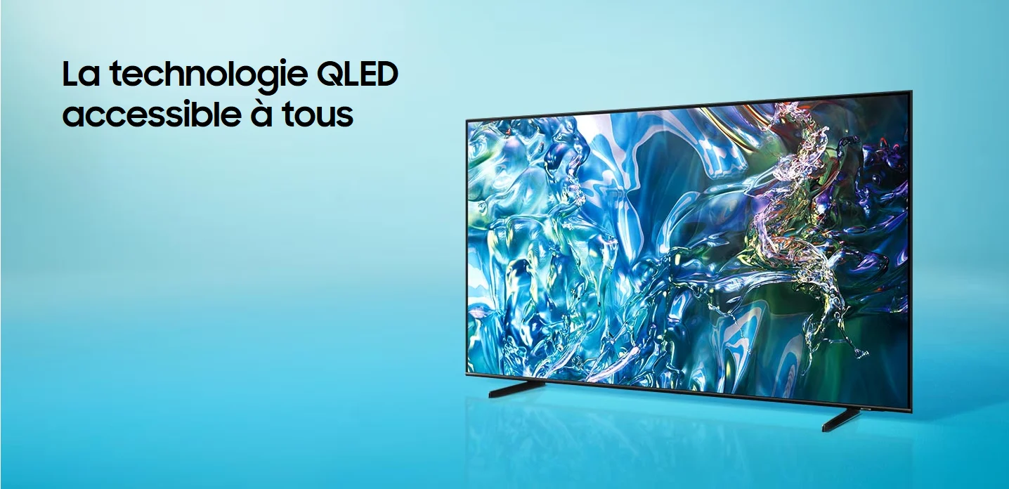 QA50Q60DAUXMV Maroc Smart TV Samsung 50 Q60D QLED 4K Serie D Maroc Samsung 50" QLED 4K Q60D Maroc Samsung QLED TQ50Q60D, Ce téléviseur Samsung 50 Q60D QLED 4K Serie D arbore un design minimaliste et élégant sous tous ses angles. Ses bords sont tellement fins que vous allez rester entièrement immergé dans votre contenu 