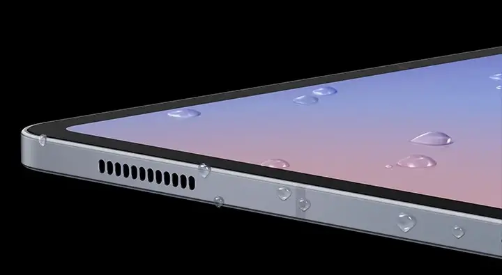 SM-X926BZSEMWD Tablette Samsung Galaxy Tab S10 Ultra Platinum S 12GB 512GB Maroc Tablette Tab S10 Ultra Maroc, Un peu d’eau ne fera pas de mal. Aucun souci à vous faire dans jusqu’à 1,5 mètre d’eau douce pendant 30 minutes.