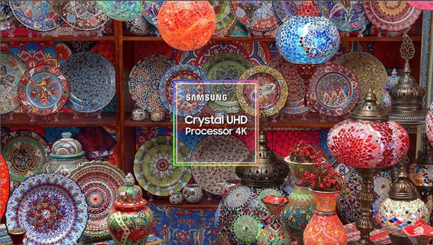 UA43DU7000UXMV Maroc Smart TV Samsung 43 Crystal UHD Serie 7 Maroc Téléviseur Samsung 43 Serie 7 CRYSTAL Maroc, Le processeur Crystal 4K fait briller les couleurs de vos films et séries grâce à une technologie de mise à l'échelle puissante pour une résolution jusqu'à 4K sur tout votre contenu préféré.