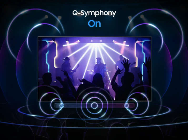 UA85DU8000UXMV Maroc Smart TV Samsung 85 D Serie 8 CRYSTAL UHD Maroc Téléviseur Samsung Serie 8 CRYSTAL Maroc, Entourez-vous du son de votre TV et de la barre de son orchestrées en harmonie