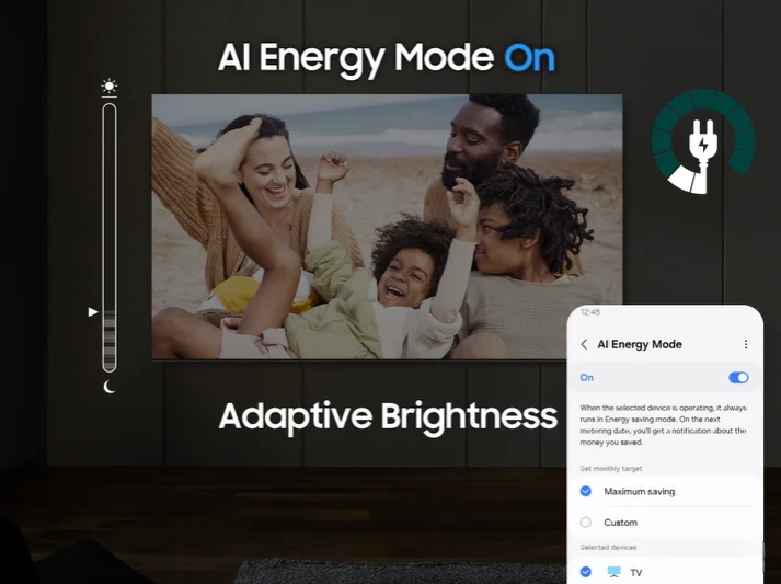 UA43DU7000UXMV Maroc Smart TV Samsung 43 Crystal UHD Serie 7 Maroc Téléviseur Samsung 43 Serie 7 CRYSTAL Maroc, Grâce à SmartThings, économiser de l'énergie est un jeu d'enfant. En activant le mode Économie d'énergie avec Al