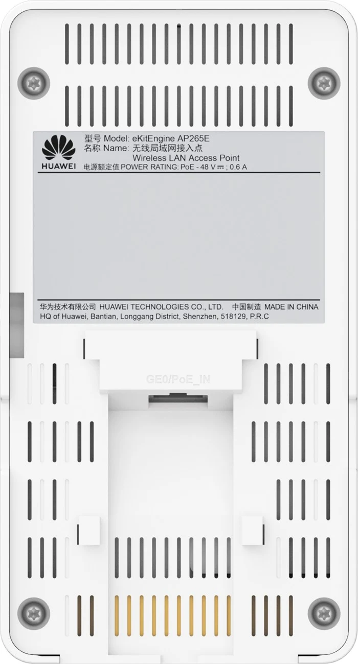50087273 Maroc Huawei eKitEngine AP265E Maroc Point d’accès Wi-Fi 6 Intérieur Maroc Point d’accès Huawei Maroc, Authentification de système ouvert Authentification et cryptage WEP à l'aide d'une clé de cryptage 64 bits, 128 bits, 152 bits ou 192 bits Authentification et cryptage WPA2-PSK Authentification et cryptage WPA2-802.1X 