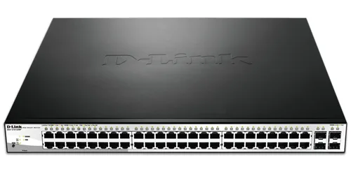 Switch D-Link DGS-1210-52MP Maroc Switch 48 ports Gigabit PoE Maroc Commutateur 48 ports Gigabit PoE 370W D-Link Maroc, Le DGS-1210-52MP prend en charge les VLAN de surveillance automatique (ASV) et les VLAN voix automatique, parfaitement adaptés aux déploiements VoIP et de vidéosurveillance.