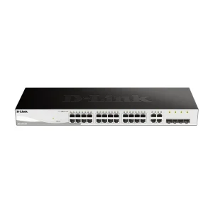 Switch D-Link DGS-1210-28 Maroc Switch 24 ports Gigabit Maroc Commutateur 24 ports Gigabit D-Link Maroc, Les options de gestion incluent SNMP, la gestion Web, l'utilitaire SmartConsole et la ligne de commande compacte pour un déploiement simplifié. Le DES-1210-28 offre une solution complète et abordable, idéale pour les PME et les entreprises en périphérie de réseau.