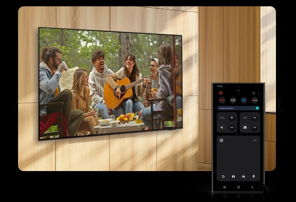 QA43Q7FAAUXMV Maroc Smart TV Samsung 43 QLED Q7F Maroc Smart TV Samsung Maroc Samsung 43 QLED Q7F 4K, vous pouvez accéder aux principales fonctionnalités du téléviseur Samsung Tizen telles que les médias, les fonctionnalités, le mode ambiant et le menu