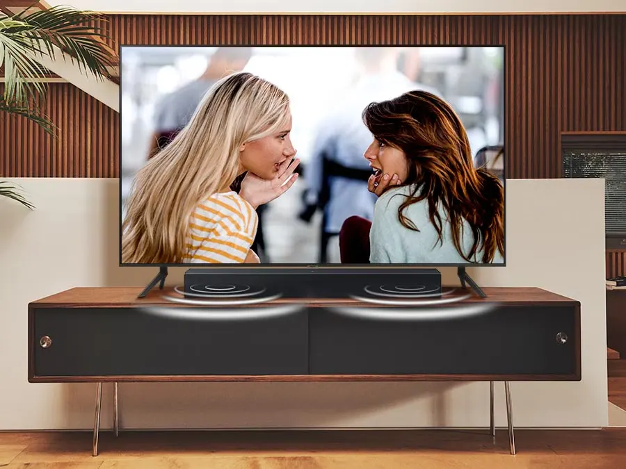 Samsung HW-C400 Maroc Barre de son Bluetooth Maroc Barre de son 2.0 CH Maroc Barre de son Samsung Maroc, Configurez l’amélioration de la voix pour optimiser l’audio vocal dans le contenu, afin que le dialogue soit clair et facile à entendre, même à faible volume.