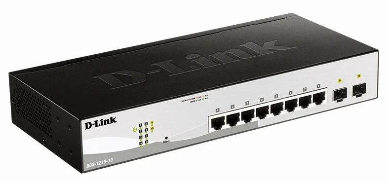 Switch D-Link DGS-1210-10 Maroc Switch 8 ports Gigabit 2xSFP Maroc Commutateur D-Link 8 ports 2xSFP Maroc, Le moteur de protection innovant de D-Link protège les commutateurs contre les inondation de trafic causées par des attaques malveillantes.