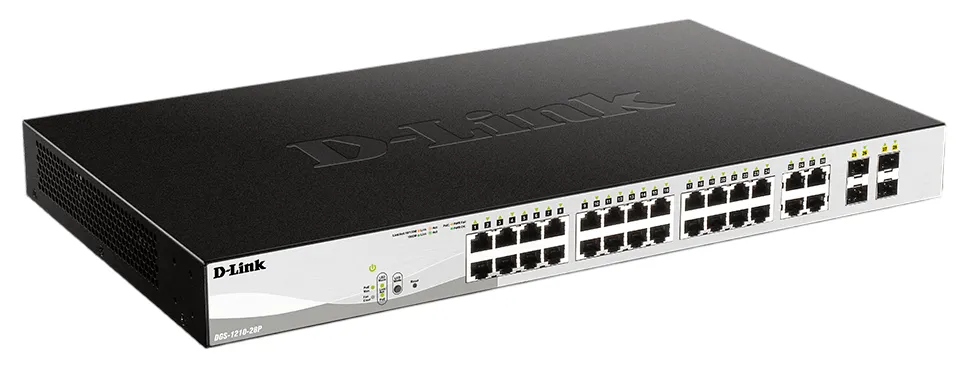 Switch D-Link DGS-1210-28P Maroc Switch 24 ports Gigabit PoE Maroc Commutateur 24 ports Gigabit PoE 193W D-Link Maroc, Le DGS-1210-28P est capable d'économiser l'énergie sans compromettre les performances opérationnelles ni les fonctionnalités grâce à la technologie D-Link Green 3.0
