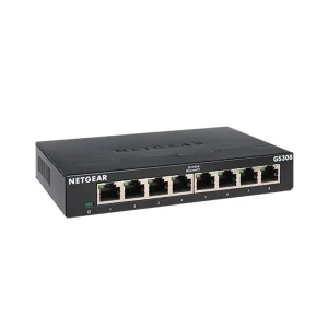 Switch Netgear GS308 Maroc Switch 8 ports Gigabit Maroc Commutateur non géré 8 ports Netgear Maroc, La prise en charge de la norme Ethernet écoénergétique permet au commutateur plug-and-play d'économiser l'énergie, tandis que la prise en charge automatique MDI/MDIX élimine le recours aux câbles croisés.