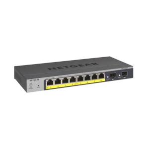 Switch Netgear GS110TP Maroc Switch administrable Maroc Switch 8 ports PoE 55W Maroc Switch 8 ports Netgear Maroc, Le Netgear GS110TP est livré avec 8 ports 10/100/1000 Mbps dédiés pour se connecter à vos appareils finaux et deux ports fibre Gigabit supplémentaires pour les liaisons montantes avec une plus grande distance.