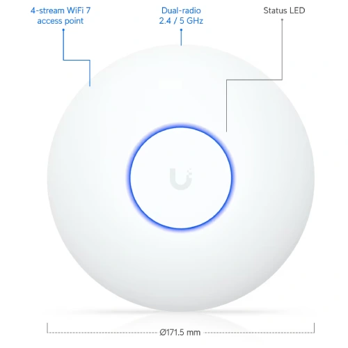 Ubiquiti UniFi U7 Lite Maroc Point d'accès Wi-Fi 7 Maroc Point d'accès Maroc Ubiquiti Maroc U7-Lite Maroc, Le point d'accès sans fil bi-bande Ubiquiti UniFi U7 Lite est un point d'accès Wi-Fi 7 (802.11be) compact et fixé au plafond