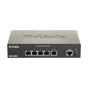 Routeur D-Link DSR-250V2 Maroc Routeur VPN Maroc Routeur VPN IPsec Maroc Routeur Multi-WAN Maroc, La gamme de routeurs de services unifiés DSR-250V2 prend en charge deux ports WAN Gigabit Ethernet pour assurer une haute disponibilité de vos connexions WAN ou Internet.