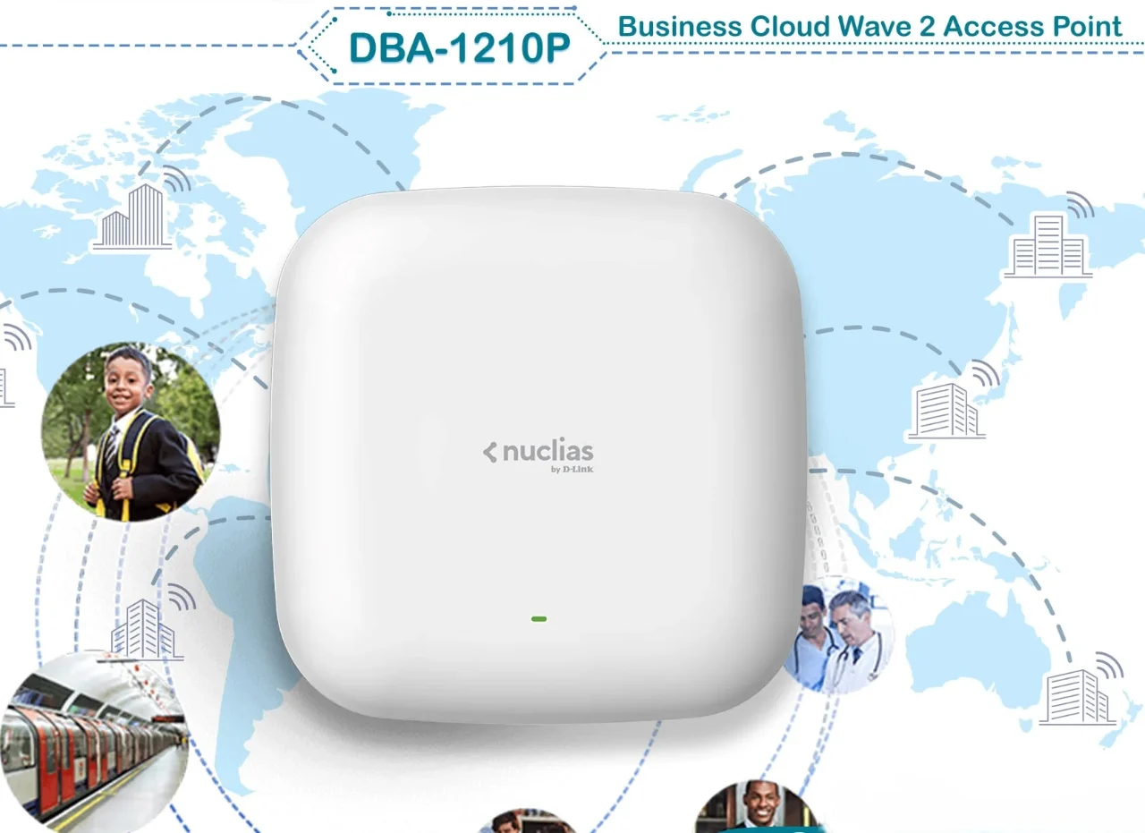 Point d’accès D-Link DBA-1210P Maroc D-Link Nuclias Cloud AC1300 Wave 2 Maroc Point d’accès Wi‑Fi D-Link, Le point d'accès Business Cloud Wave 2 DBA-1210P est un point d'accès intérieur haut de gamme, spécialement conçu pour les environnements d'entreprise