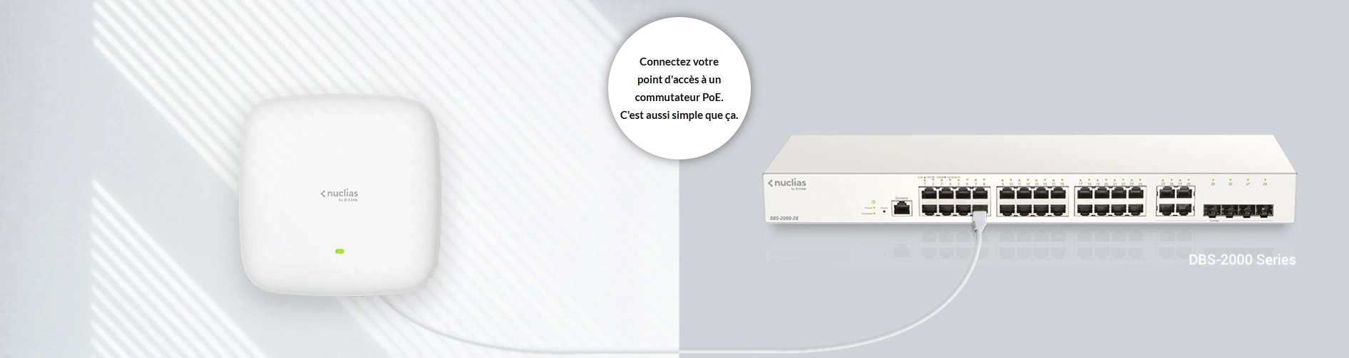 Point d’accès D-Link DBA-1520P Maroc Nuclias Cloud AC1750 Maroc Point d’accès Wi‑Fi D-Link, Des performances supérieures avec des vitesses de transfert double bande allant jusqu'à 450 Mbps sur la bande 2,4 GHz et 1299 Mbps sur la bande 5 GHz 