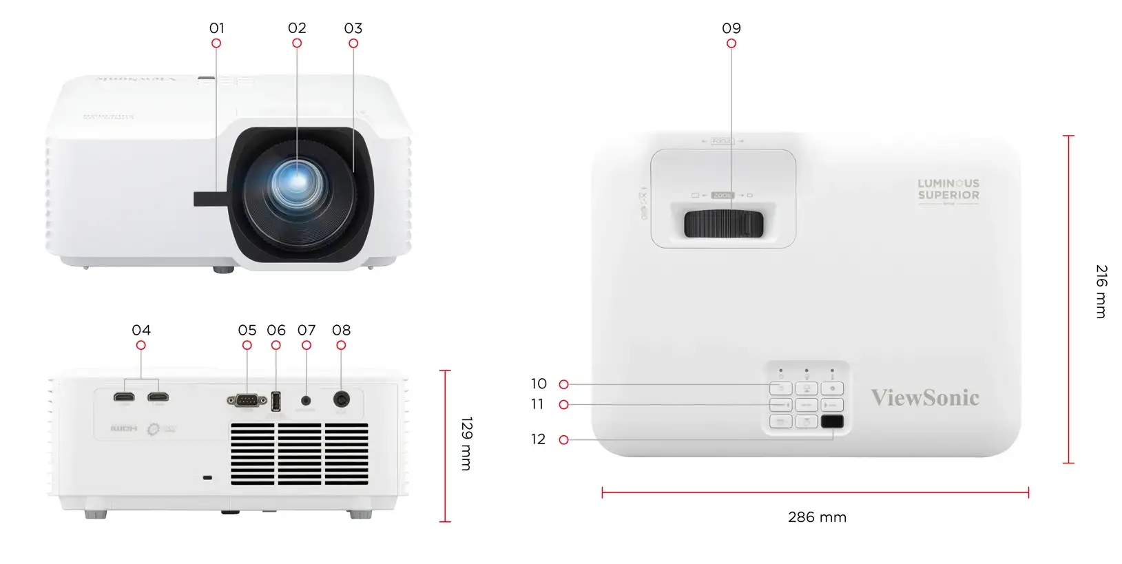 Projecteur laser ViewSonic LS740HD Maroc Projecteur laser DLP Maroc Projecteur laser 5 000 lumens ANSI Maroc