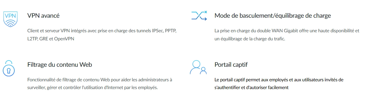 Routeur D-Link DSR-250V2 Maroc Routeur VPN Maroc Routeur VPN IPsec Maroc, les routeurs de la série DSR-250V2 offrent des performances comparables à celles des réseaux filaires, mais avec moins de limitations.