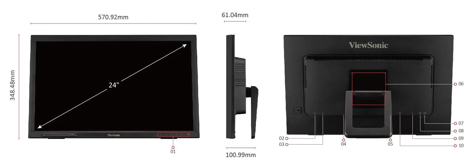 Écran ViewSonic TD2423 Maroc Écran Tactile 24 Maroc Moniteur tactile multiTouch Maroc TD2423 Maroc
