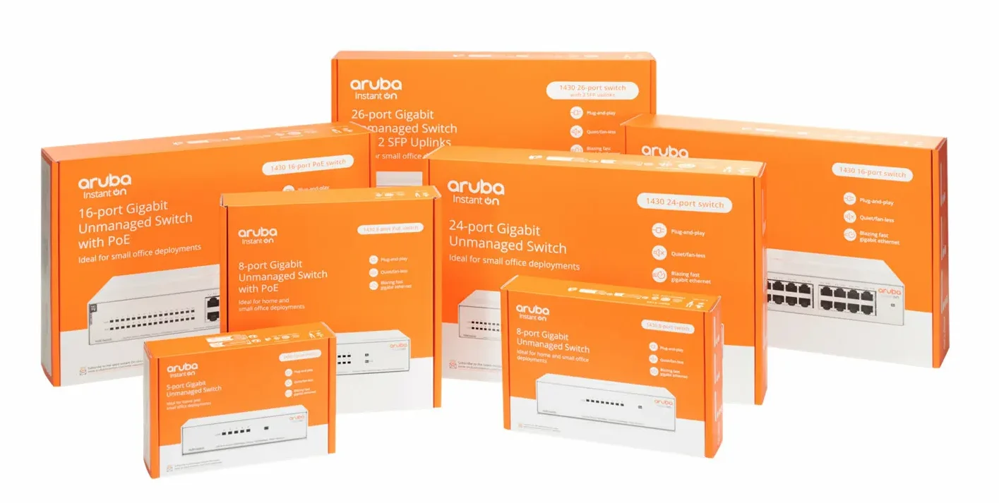 Aruba Instant On 1430 8G Switch 8 ports 10/100/1000 non géré (R8R45A) 29 R8R45A Maroc Commutateur Aruba Instant On 1430 8G Maroc Switch 8 ports Aruba Maroc Commutateur non géré Maroc, La série de commutateurs HPE Aruba Networking Instant On 1430 dispose du mode EEE (Energy Efficient Ethernet) et est conforme aux exigences de la norme 802.3az afin d’économiser de l’énergie pendant les périodes de faible activité des données.