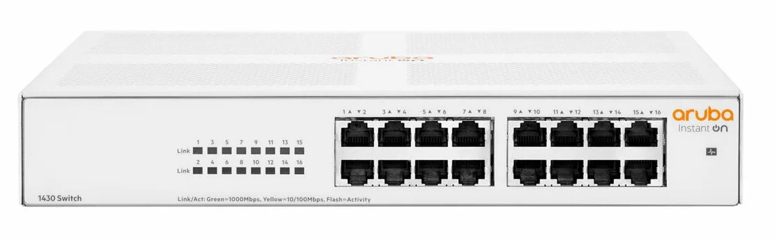Aruba Instant On 1430 16G Switch 16 ports 10/100/1000 non géré (R8R47A) 26 R8R47A Maroc Commutateur Aruba Instant On 1430 16G Maroc Switch 16 ports Aruba Maroc Commutateur 16 ports non géré Maroc, La gamme HPE Aruba Instant On 1430 16G offre des commutateurs non gérés prêts à l’emploi pour les petites entreprises à la recherche de solutions de connectivités réseau simples, fiables et à faible coût