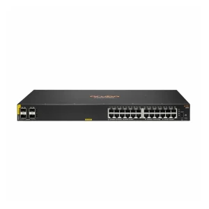 R8N87A Maroc Commutateur HPE Aruba 6000 24G Class4 PoE 4SFP 370W Maroc Switch 24 ports PoE HPE Aruba Maroc Switch Administrable Maroc, Conçus pour un accès fiable, simple et sécurisé, les commutateurs HPE Aruba 6000 24G Class4 PoE 4SFP apportent une solution d’accès filaire pratique et économique pour les réseaux d’entreprise qui prennent en charge les applications cloud, mobiles et IdO.