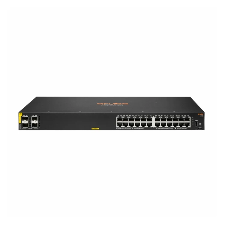 Aruba 6000 24G Class4 PoE 4SFP Switch 24 ports 4xSFP PoE 370W (R8N87A) 25 R8N87A Maroc Commutateur HPE Aruba 6000 24G Class4 PoE 4SFP 370W Maroc Switch 24 ports PoE HPE Aruba Maroc Switch Administrable Maroc, Conçus pour un accès fiable, simple et sécurisé, les commutateurs HPE Aruba 6000 24G Class4 PoE 4SFP apportent une solution d’accès filaire pratique et économique pour les réseaux d’entreprise qui prennent en charge les applications cloud, mobiles et IdO.