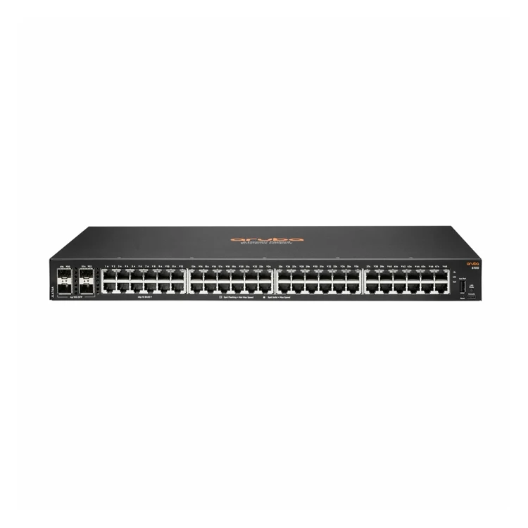 Aruba 6100 48G 4SFP+ Switch 48 ports 10/100/1000 + 4 x 1 Gigabit / 10 Gigabit SFP+ (JL676A) 25 JL676A Maroc HPE Aruba 6100 48G 4SFP+ Maroc Switch 48 ports HPE Aruba Maroc Switch Administrable Maroc, les commutateurs HPE Aruba 6100 48G 4SFP+ apportent une solution d’accès filaire pratique pour les réseaux d’entreprise qui prennent en charge les applications cloud, mobiles et IdO.