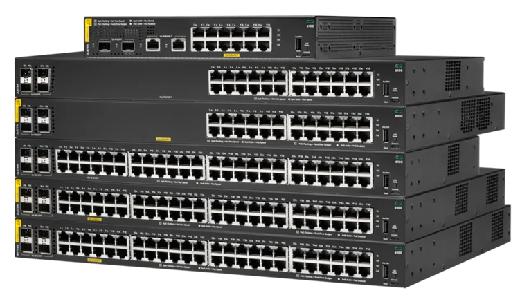 Aruba 6100 48G 4SFP+ Switch 48 ports 10/100/1000 + 4 x 1 Gigabit / 10 Gigabit SFP+ (JL676A) 26 JL676A Maroc HPE Aruba 6100 48G 4SFP+ Maroc Switch 48 ports HPE Aruba Maroc Switch Administrable Maroc, La gamme de commutateurs HPE Aruba 6100 48G 4SFP+ est une gamme moderne de commutateurs d’accès d’entrée de gamme, qui sont la réponse idéale pour les succursales, les entreprises de taille moyenne et les réseaux de PME.