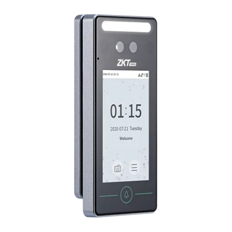 ZKTeco SpeedFace-V4L Contrôle d’accès par reconnaissance faciale 3D USB WiFi (SpeedFace-V4L) 26 Reconnaissance faciale ZKTeco SpeedFace-V4L Maroc Pointeuse Facial et contrôle Maroc Contrôle d’accès porte Maroc Pointeuse par reconnaissance faciale Maroc, ZKTeco SpeedFace-V4L un terminal hybride biométrique de contrôle d'accès et de gestion du temps et des présences sous Linux est doté de la reconnaissance faciale par lumière visible et de la reconnaissance palmaire.