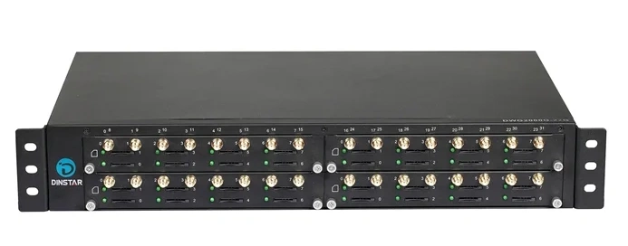 Passerelle Dinstar UC2000-VG-32G Maroc Passerelle WCDMA Maroc Passerelle 32 ch SIM Maroc Passerelle GSM Maroc, Le Dinstar UC2000-VG-32G estune passerelle VoIP GSM/WCDMA/LTE 32 canaux haute performance conçue pour faire le lien entre les réseaux mobiles (2G/3G/4G) et les réseaux IP (VoIP)