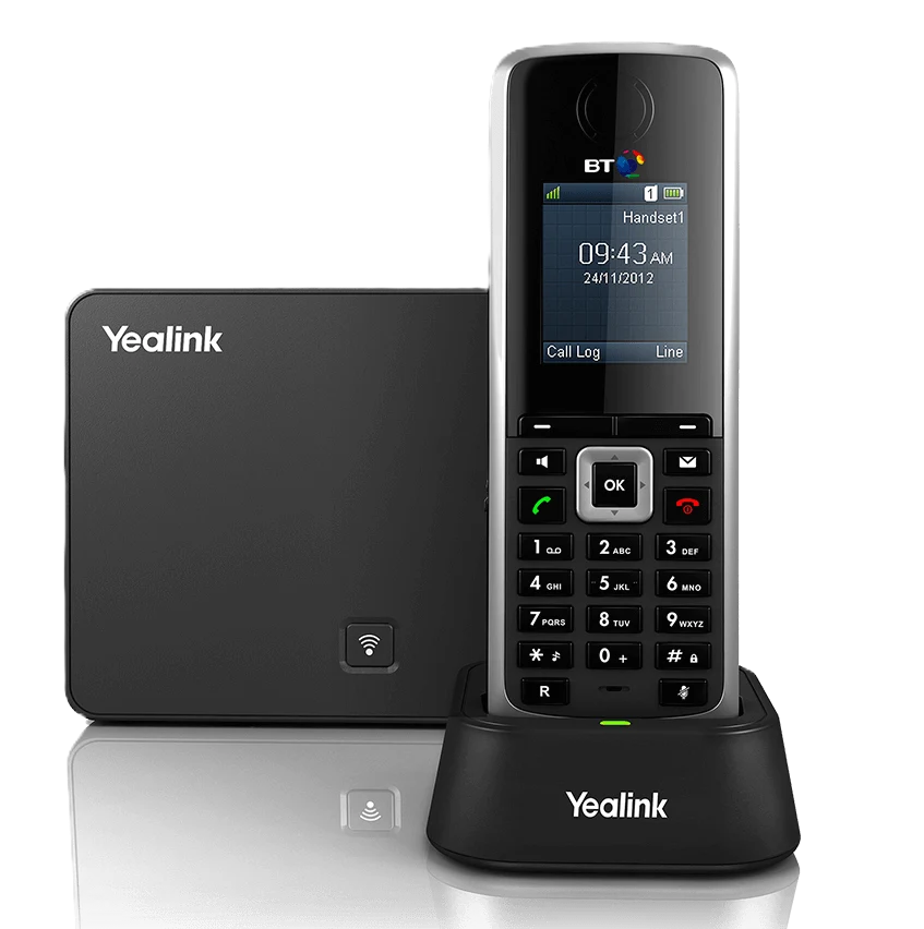 Téléphone Yealink W52H Maroc Téléphonie DECT Maroc Téléphone IP Maroc Téléphone sans fil Maroc, Le Yealink W53H un téléphonique sans fil SIP haute performance, est la solution idéale pour les PME. Compatible avec jusqu'à 8 combinés DECT Yealink W53H
