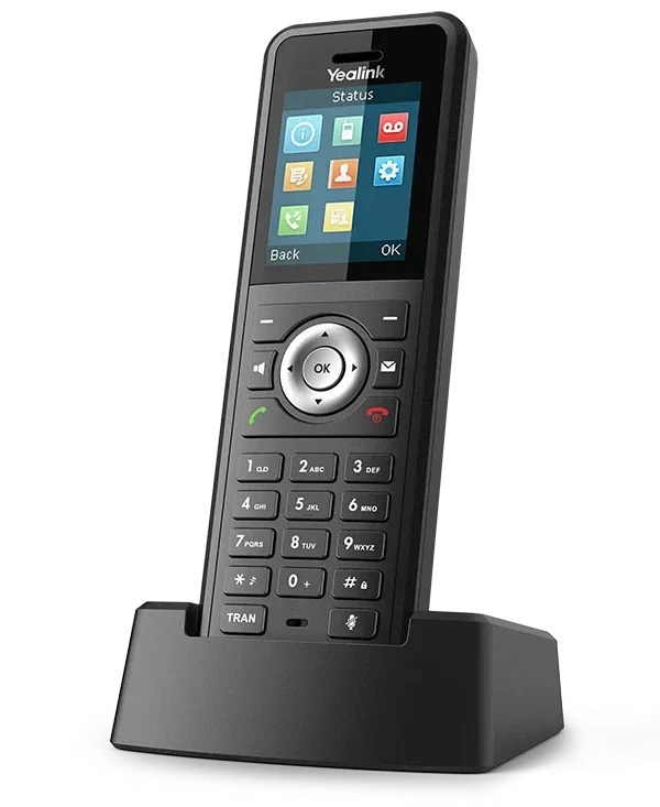 Yealink W59R Téléphone DECT IP sans fil Bluetooth IP67 (W59R) 26 Téléphone Yealink W59R Maroc Téléphonie DECT Maroc Téléphone IP Maroc Téléphone sans fil Maroc Téléphone DECT Bluetooth Maroc, Yealink W59R certifié selon la norme rigoureuse IP67, est un combiné DECT professionnel durci avec Bluetooth intégré et alarme vibrante qui convient parfaitement aux environnements poussiéreux et humides.