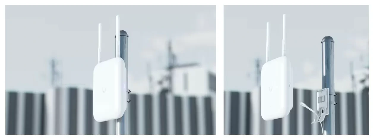 Le point d'accès extérieur Ubiquiti U7 Outdoor est conçu pour résister aux intempéries. Son boîtier étanche (IPX6) le protège de la poussière, de l'humidité et des températures extrêmes.