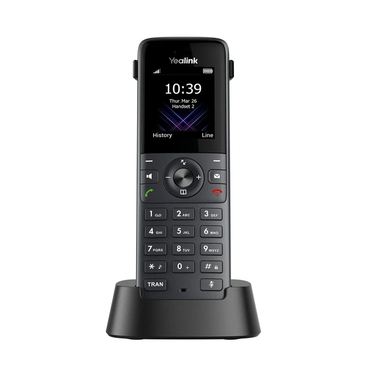 Yealink W73H Téléphone DECT IP 1.8″ 128 x 160 TFT 1010 mAh (W73H) 25 Téléphone Yealink W73H Maroc Téléphonie DECT Maroc Téléphone IP Maroc Téléphone sans fil Maroc, Produit téléphonique fiable, il convient à tous les professionnels en quête de mobilité et de performance pour leurs échanges, grâce à de puissantes caractéristiques techniques directement intégrées au Yealink W73H.