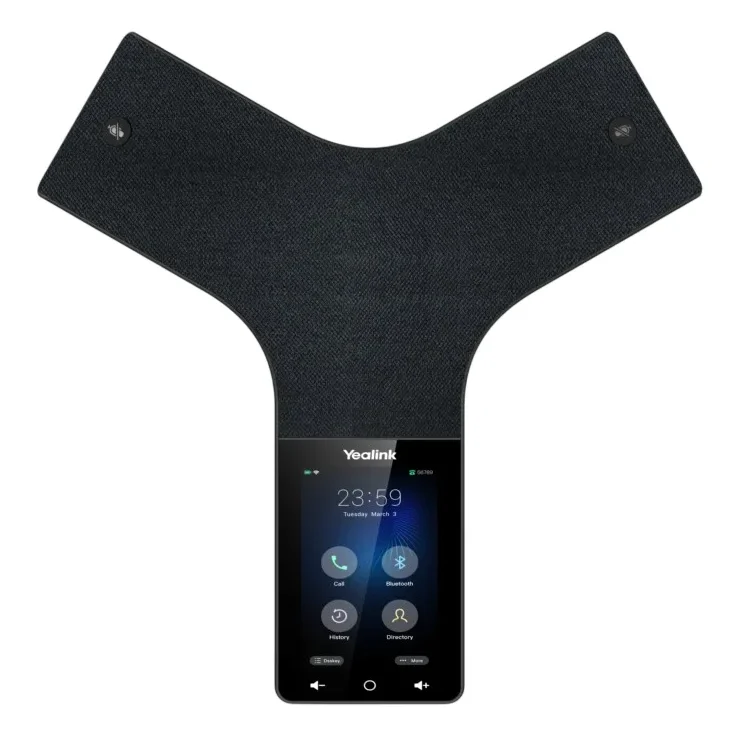 Yealink CP935W Téléphone de conférence IP sans fil tactile HD conçu pour les salles de réunion (1304016) 26 Le Yealink CP935W est un téléphone de conférence tactile HD sans fil conçu pour les salles de réunion de petite et moyenne taille. Son design sobre et professionnel s'intègre parfaitement à l'ambiance feutrée des salles de réunion