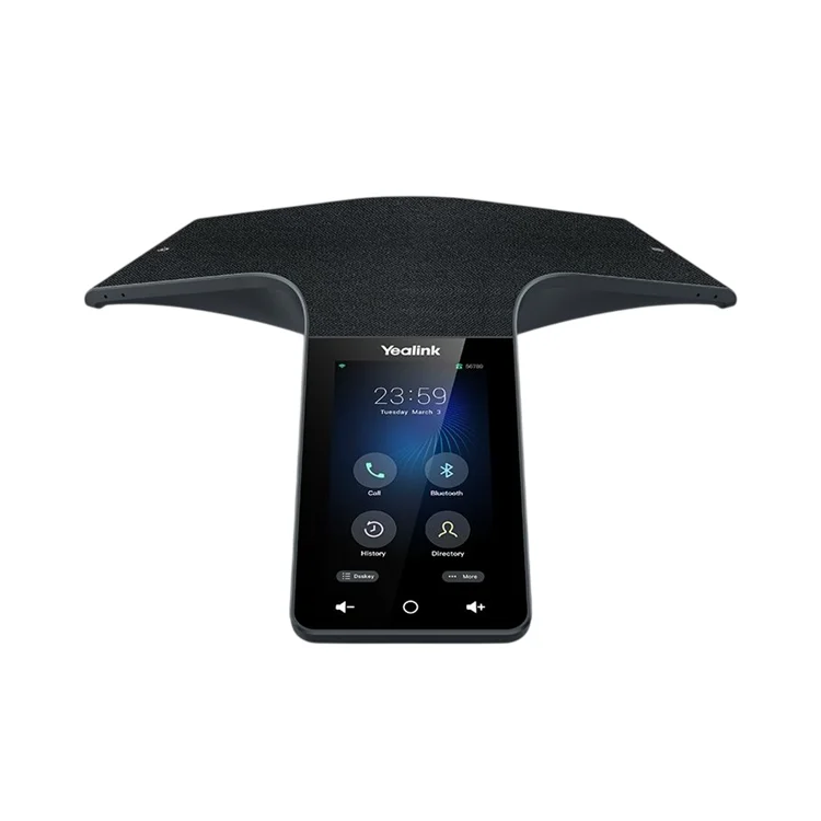 Audioconférence Yealink CP925 Maroc Audioconférence pour salle de réunion Maroc 1304015 Maroc Téléphone de conférence Maroc Systèmes de conférence Maroc, Le CP925 intègre 7 microphones pour une expérience de audioconférence IP claire et naturelle. De plus, il est possible de le connecter à un appareil mobile (smartphone ou PC) via Bluetooth pour des réunions UC hybrides