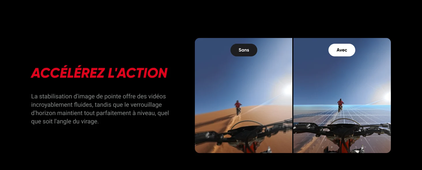 Insta360 Ace Pro 2 Caméra d'action 360° 8K Leica 13 mm f/2.6 Wi-Fi Bluetooth (6970357859733) 28 6970357859733 Maroc Caméra d'action Maroc Insta360 Maroc Insta360 Ace Pro 2 Maroc Caméra d'action 360° Maroc Caméra d'action étanche Maroc, Avec l'Insta360 Ace Pro 2, tu as toujours des images stables grâce à la fonction FlowState Stabilisation et à la fonction 360° Horizon Lock. La stabilisation FlowState corrige les chocs et les vibrations