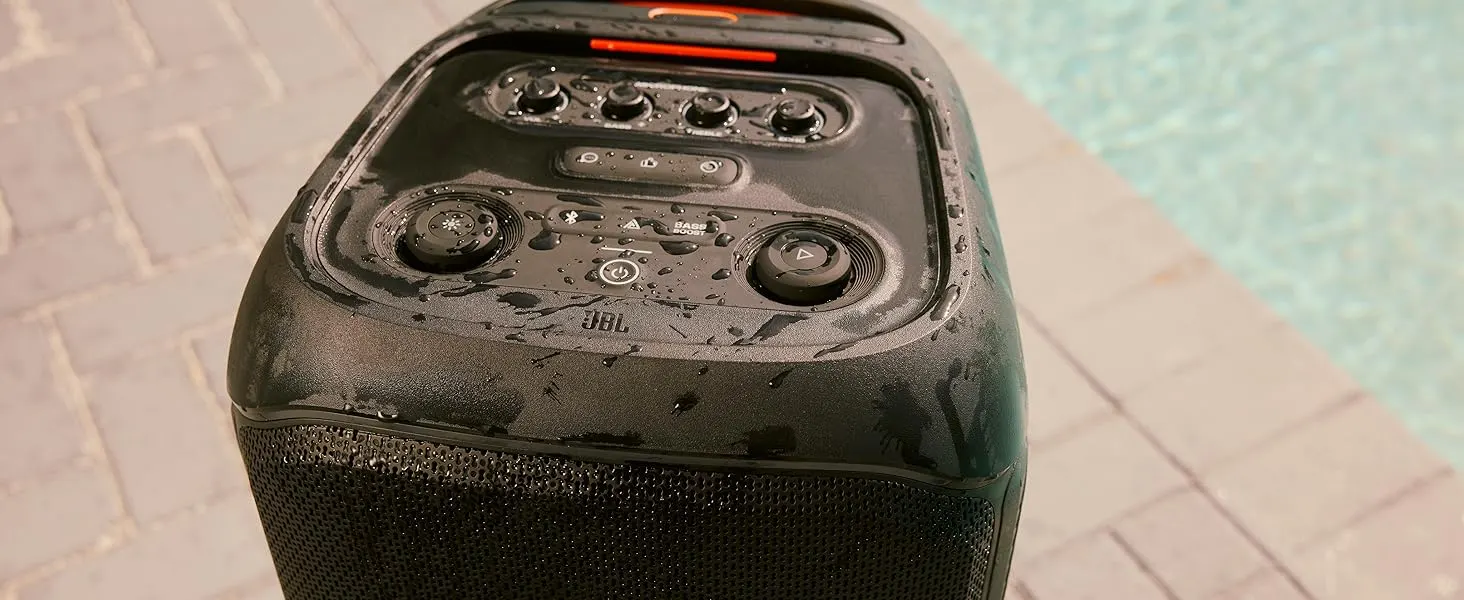 JBL PartyBox Stage 320 Noir Enceinte Bluetooth portable 240 W USB Poignée trolley + roulettes Effets lumineux (1200130008818) 30 1200130008818 Maroc JBL PartyBox Stage 320 Noir Maroc Enceinte portable Maroc Enceinte sans fil Bluetooth Maroc Enceinte JBL Maroc PartyBox Stage 320 Maroc, la JBL PartyBox Stage 320 est résistante aux éclaboussures (IPX4), ce qui signifie qu'un peu de pluie n'arrêtera pas le plaisir!