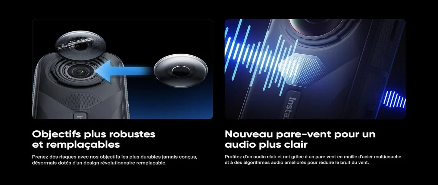6977644761441 Maroc Caméra d'action Maroc Insta360 X5 Maroc Insta360 X5 Standard Bundle Maroc Caméra d'action 360° Maroc Caméra Insta360 X5 8K Maroc, Le nouveau système d'objectifs remplaçables du l'insta360 X5 vous permet de retirer les objectifs endommagés et d'en insérer facilement de nouveaux, avec un temps d'arrêt minimal 