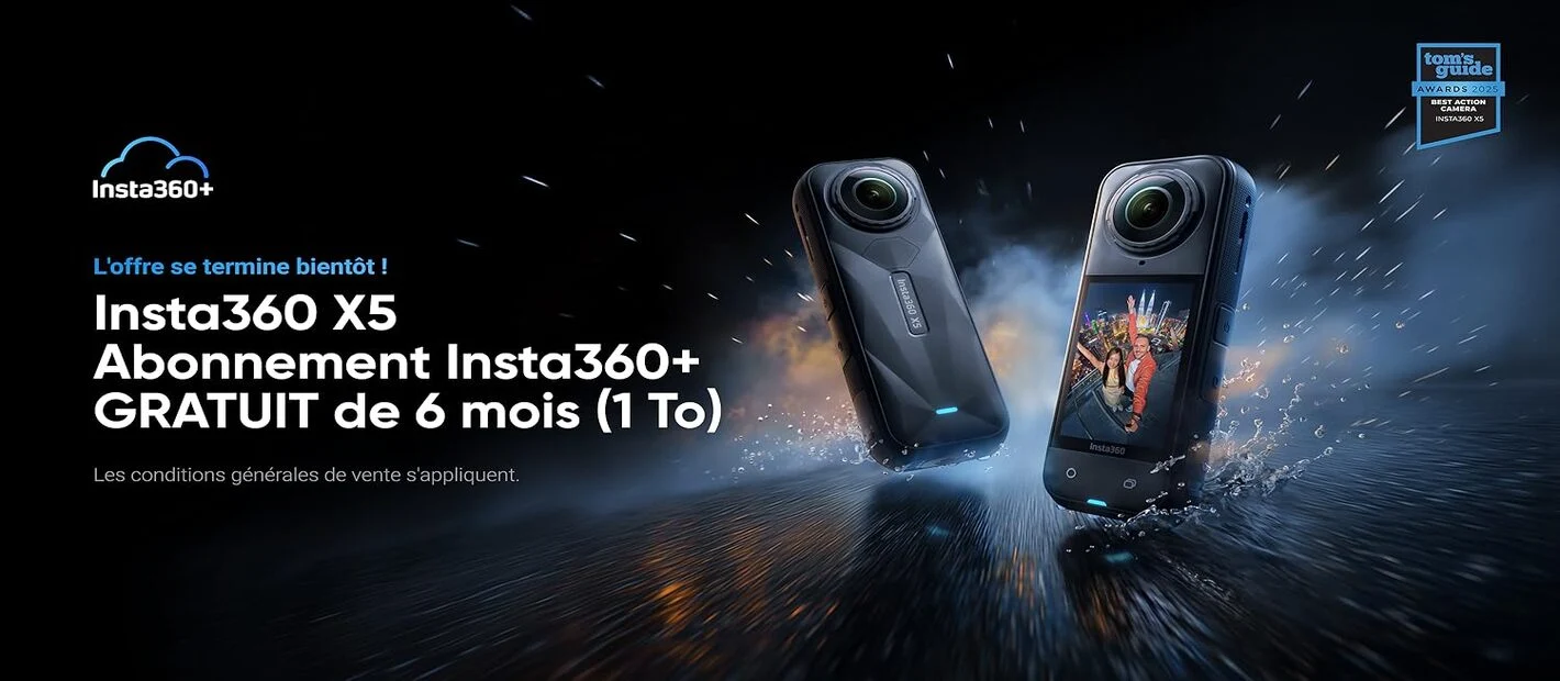 6977644761441 Maroc Caméra d'action Maroc Insta360 X5 Maroc Insta360 X5 Standard Bundle Maroc Caméra d'action 360° Maroc Caméra Insta360 X5 8K Maroc, L’Insta360 X5 est une caméra 360° ultraperformante équipée de deux capteurs 1/1,28" et capable de filmer en 8K à 30 ips pour des images immersives et lumineuses 