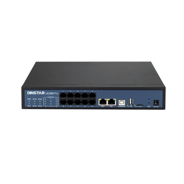 Dinstar Maroc Dinstar UC200 Pro Maroc Standard IP Maroc IPPBX Maroc Dinstar Maroc IPPBX 50 appels simultanés Maroc, L'UC200 Pro aide les centres d'appels et les succursales des PME à améliorer leur efficacité et à réduire leurs coûts de communication, offrant un environnement stable, sécurisé et performant.