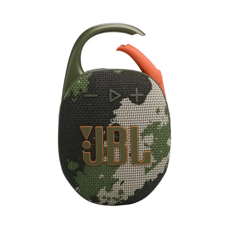 JBL Clip 5 Camo Enceinte sans fil portable Bluetooth 7 W RMS IP67 (1200130010224) 25 1200130010224 Maroc JBL Clip 5 Camo Maroc Enceinte portable Maroc Enceinte Bluetooth portable Maroc Enceinte JBL Maroc JBL Clip 5 Maroc, Son puissant haut-parleur et son radiateur passif délivrent un son JBL Pro plus ample et plus puissant, avec des basses percutantes. Une seule charge vous offre jusqu'à 12 heures d'autonomie, et même plus avec la fonction Playtime Boost.