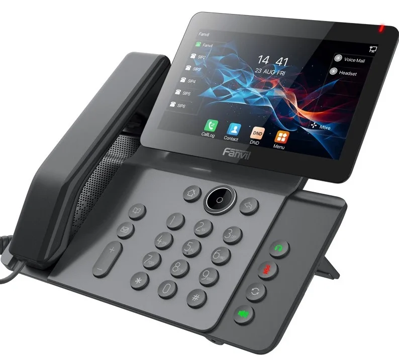 Fanvil Maroc Fanvil V66 Prime Maroc Téléphonique IP professionnel Maroc Téléphone Fanvil Maroc Téléphone IP 20 compte SIP Maroc Téléphone VOIP Maroc, Le téléphone professionnel Fanvil V66 Prime prend en charge le décodage vidéo H.264 1080p, permettant aux utilisateurs de voir leur interlocuteur en temps réel pendant les appels.