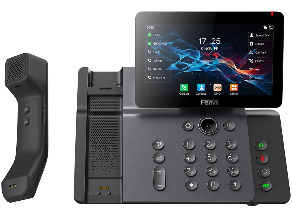 Fanvil Maroc Fanvil V66 Prime Maroc Téléphonique IP professionnel Maroc Téléphone Fanvil Maroc Téléphone IP 20 compte SIP Maroc Téléphone VOIP Maroc, Le téléphone professionnel Fanvil V66 Prime est un modèle haut de gamme doté d'un écran couleur et intégrant audio et vidéo. Conçu pour les professionnels exigeants, il offre une communication efficace